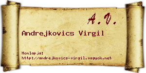 Andrejkovics Virgil névjegykártya